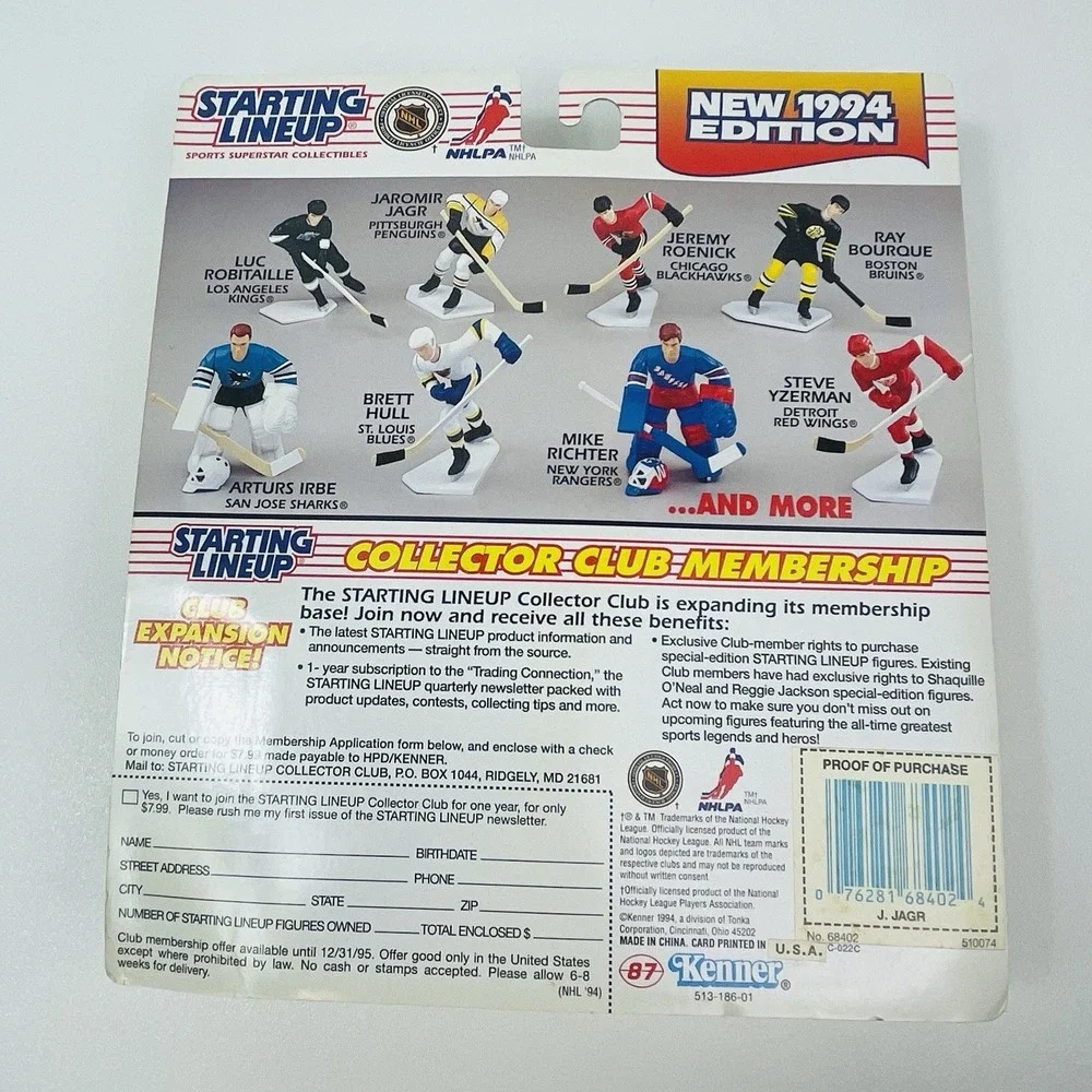 1994 Starting Lineup Jaromir Jagr Pittsburgh Penguins With Card Vintage